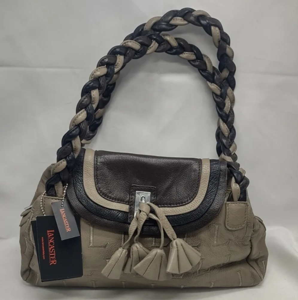 Lancaster Paris Calf Leather Satchel Handbag Purse NWT